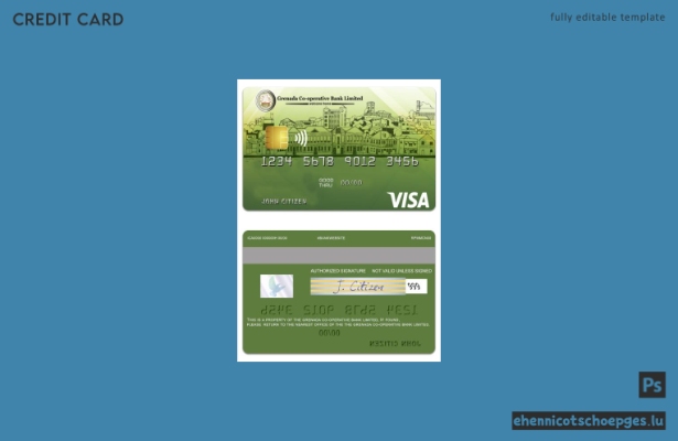 Beispielvorschau der Visa Classic Kreditkarte der Grenada Co-operative Bank Limited